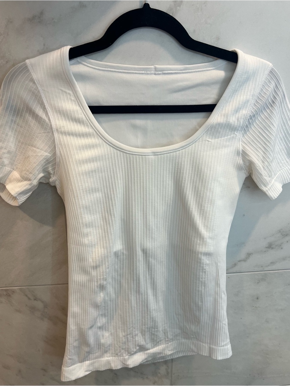 Lululemon White Ebb to Street Short Sleeve Top